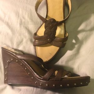 UGG leather wedges, size 8